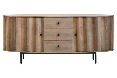 Torello Two Door Three Drawer Grey Mango Wood Sideboard - Image 9