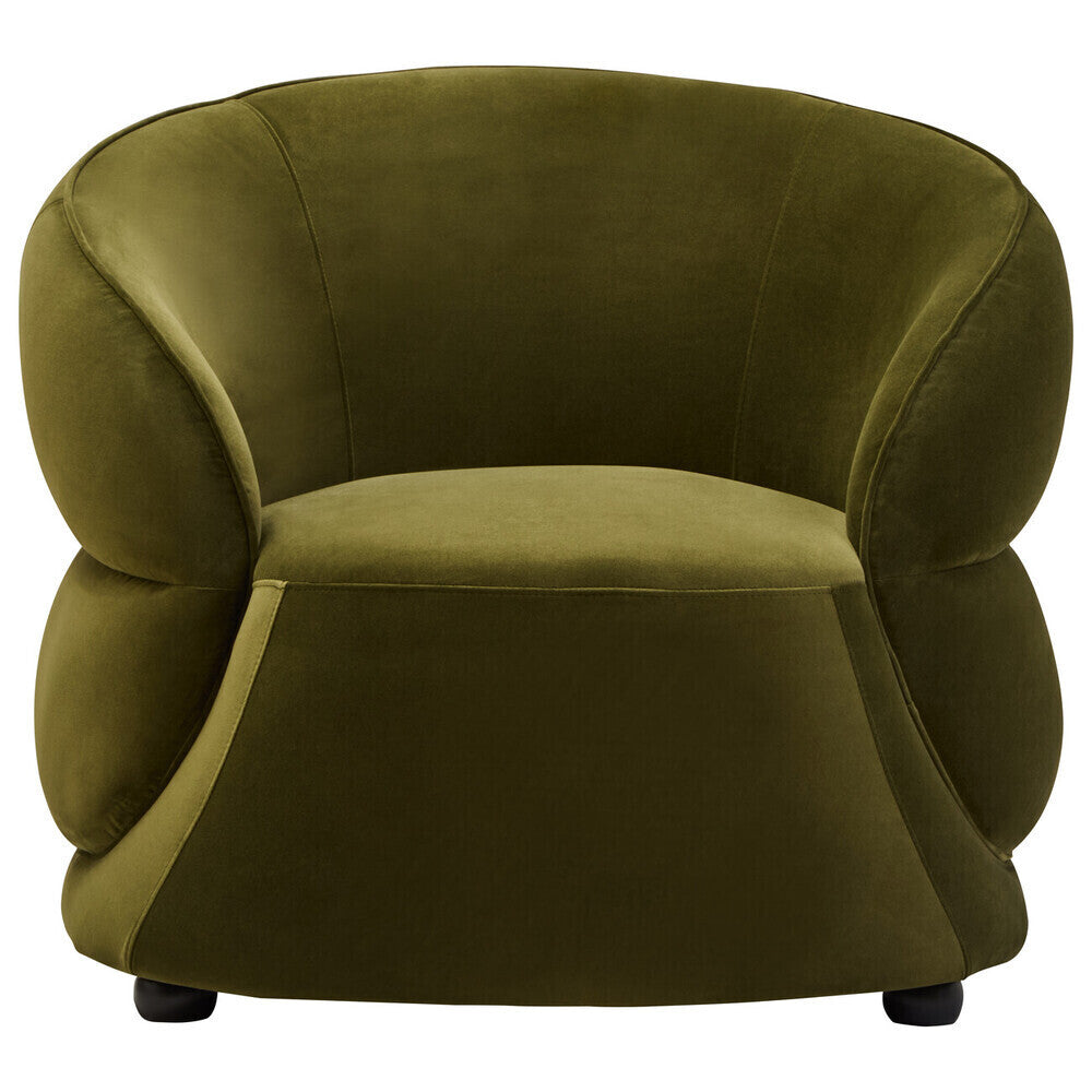 Darla Forest Green Curved Velvet Chair - Image 2