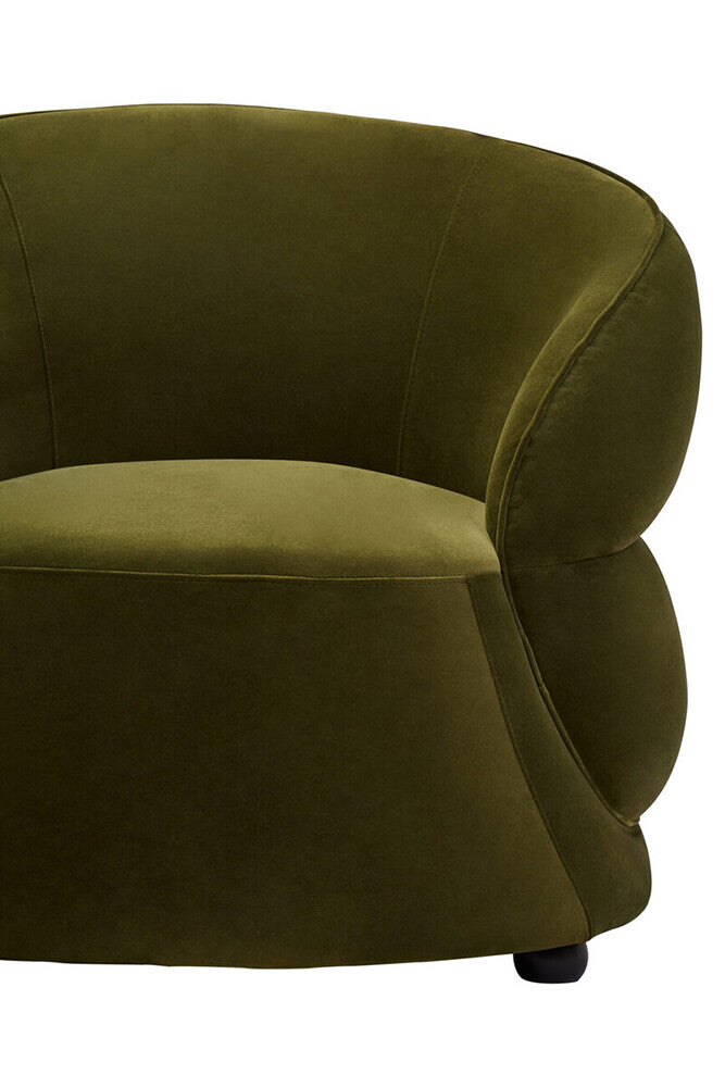 Darla Curve Forest Green Velvet Chair