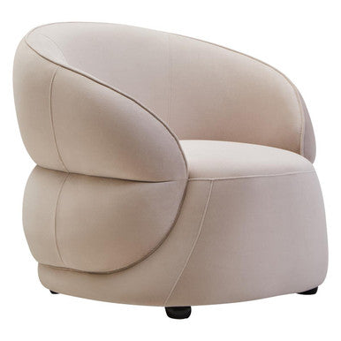 Darla Curve Stone Velvet Chair