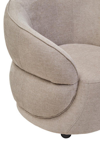 Daphne Curve Chenille Effect Taupe Chair