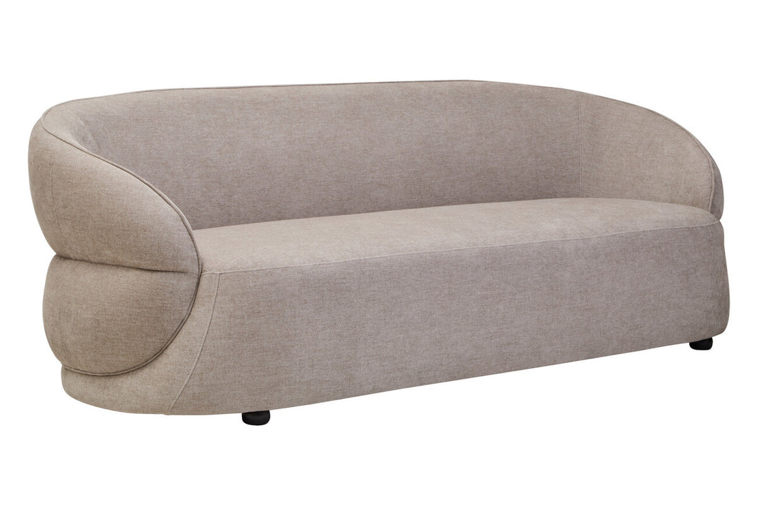 Daphne Curve Chenille Effect Taupe Three Seater Sofa