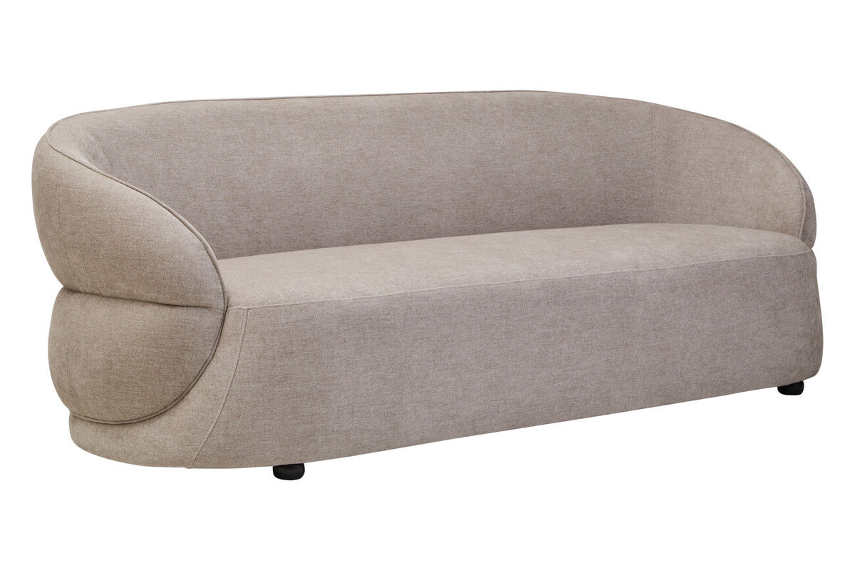 Daphne Curve Chenille Effect Taupe Three Seater Sofa