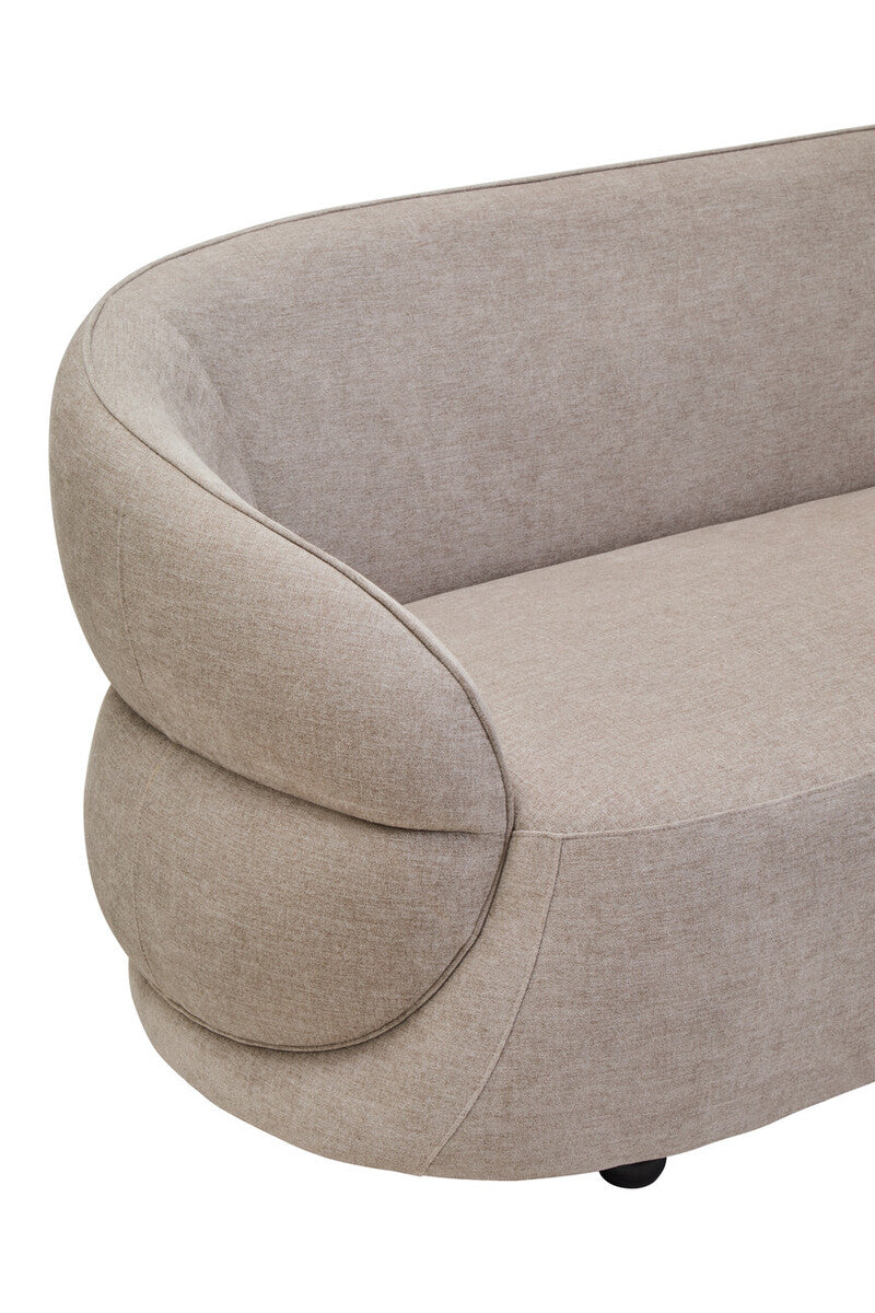 3 Seater Taupe Chenille Sofa, Daphne