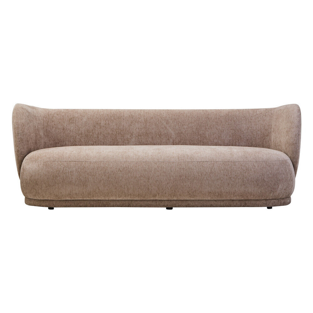 3 Seater Deep Stone Chenille Curved Sofa, Delray - Image 2