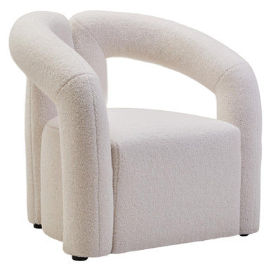 Davina Ivory Textured Boucle Effect Statement Chair