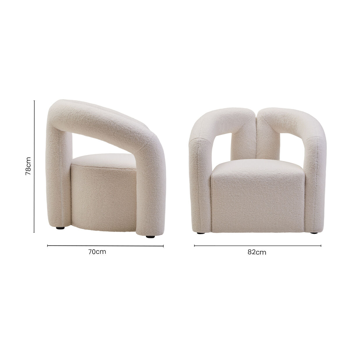 Davina Ivory Boucle Statement Chair - Image 10