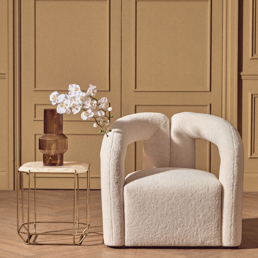 Davina Ivory Boucle Statement Chair - Image 1