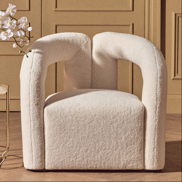 Davina Ivory Boucle Statement Chair - Image 1