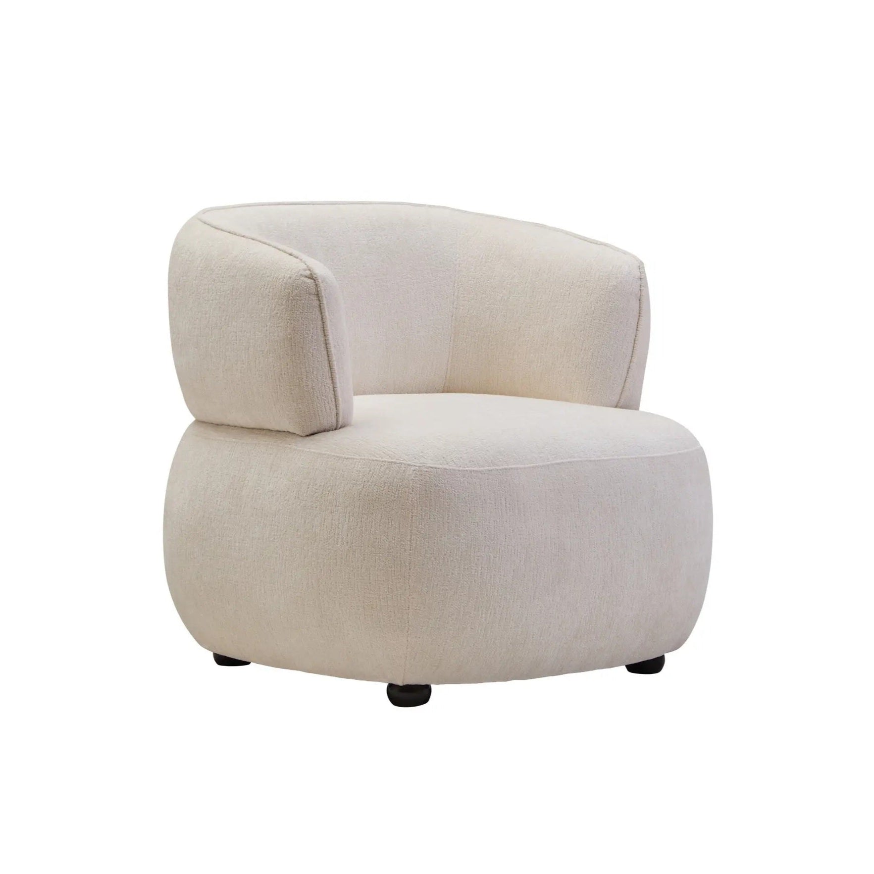 Dasha Textured Chenille Effect Ivory Curve Chair