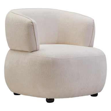 Dasha Ivory Chenille Curved Chair