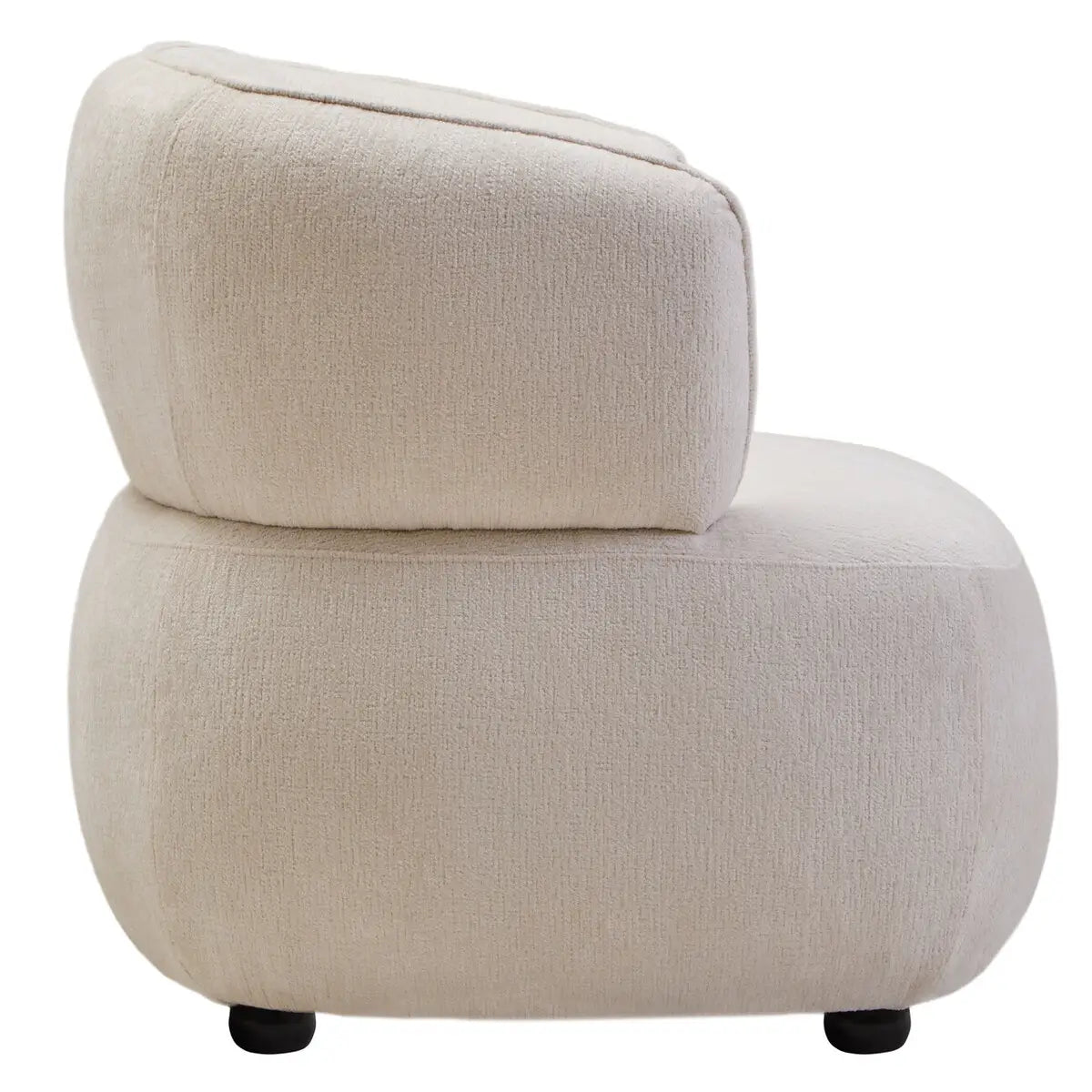 Dasha Textured Chenille Effect Ivory Curve Chair