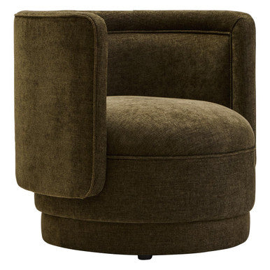 Drake Forest Green Chenille Curved Chair - Image 3