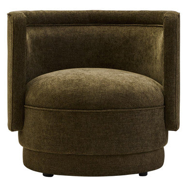 Drake Forest Green Chenille Curved Chair - Image 2