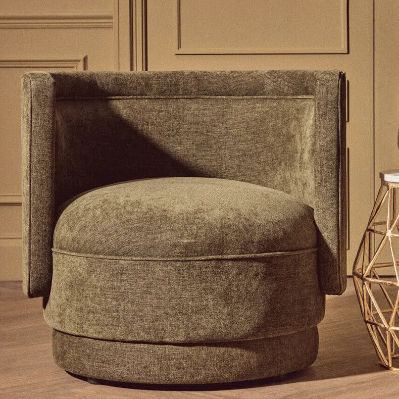 Forest Green Chenille Effect Curved Chair | Drake