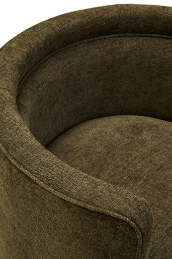 Drake Forest Green Chenille Curved Chair - Image 9