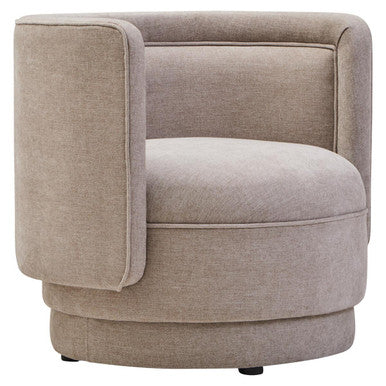 Drake Chenille Effect Curve Taupe Chair