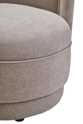 Drake Chenille Effect Curve Taupe Chair