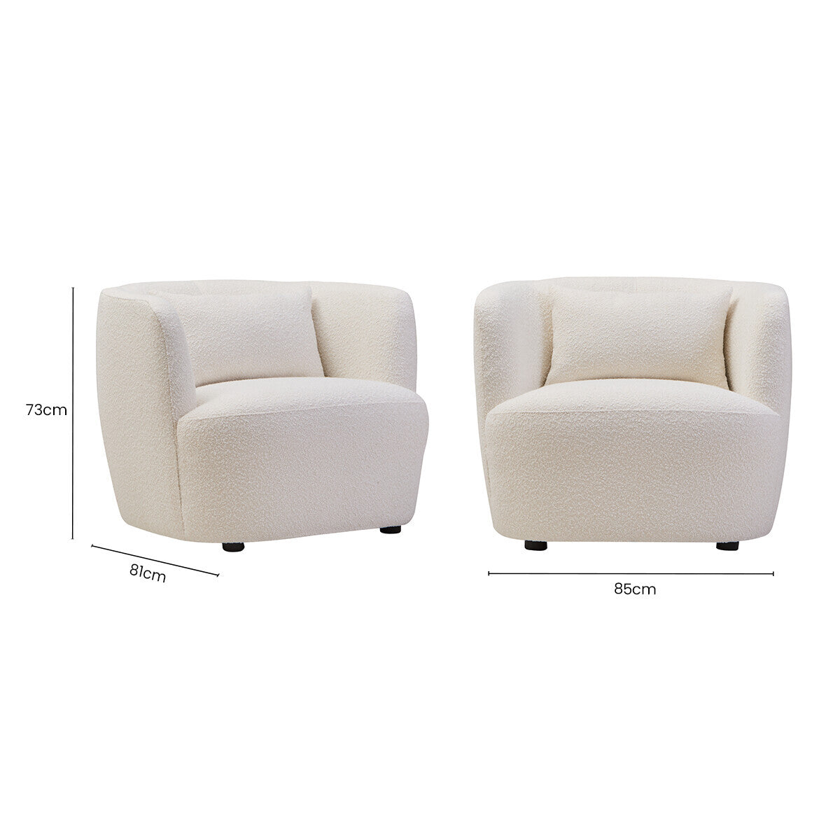 Bruge Textured Cream Curved Chair - Image 9