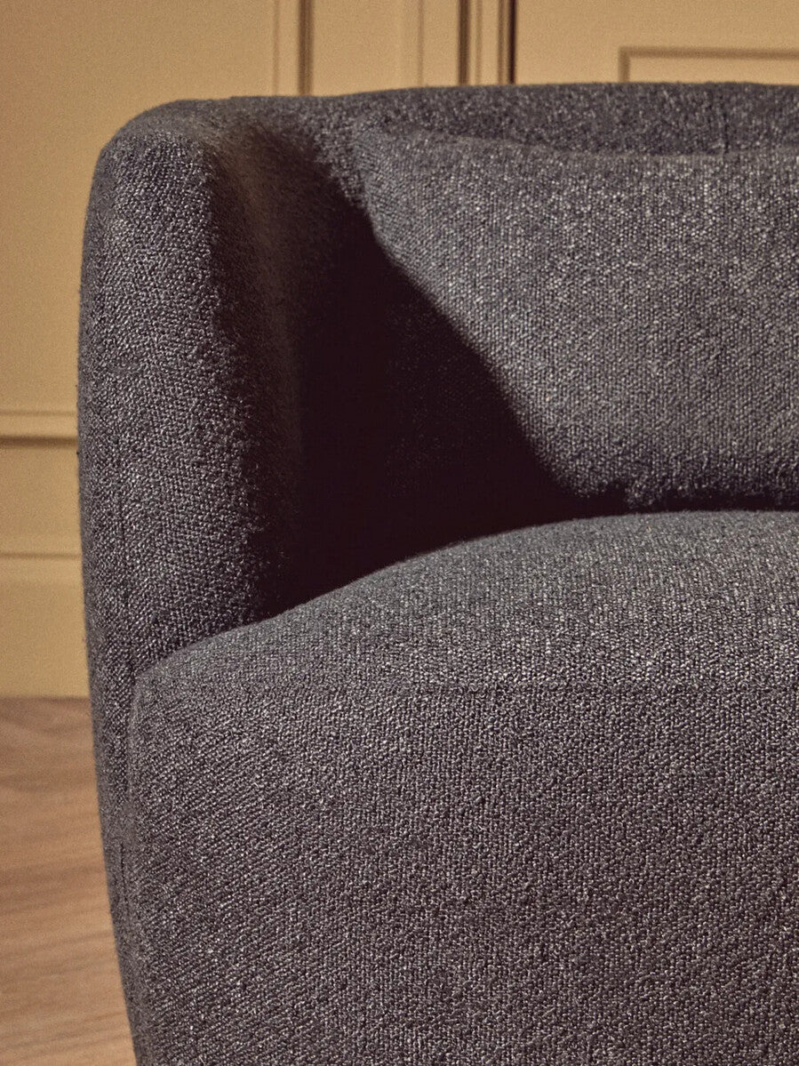 Bruge Textured Black Curved Chair