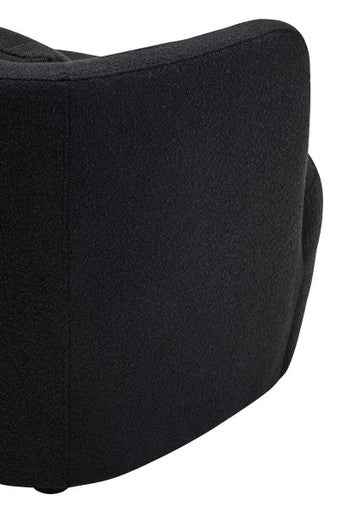 Bruge Textured Black Curved Chair