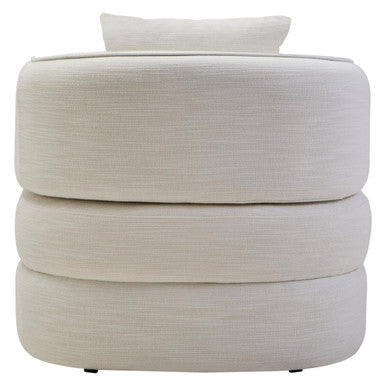 Bilani Cream Linen Effect Curved Chair - Image 4