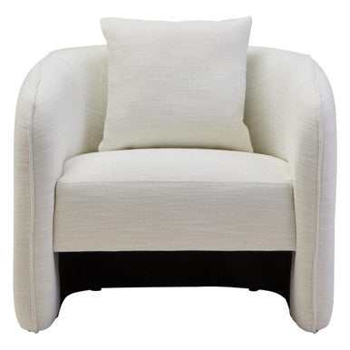 Bilani Cream Linen Effect Curved Chair - Image 1