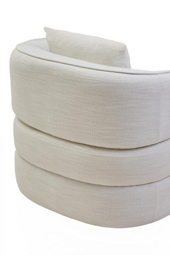 Bilani Cream Linen Effect Curved Chair - Image 8