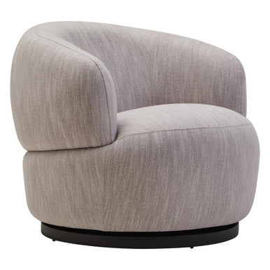 Bordo Textured Grey Curved Swivel Chair - Image 3