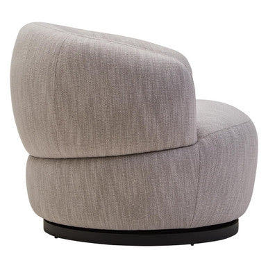 Bordo Textured Grey Curved Swivel Chair - Image 4
