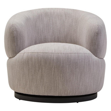 Bordo Textured Grey Curved Swivel Chair - Image 2
