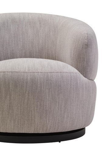 Bordo Textured Grey Curved Swivel Chair - Image 6