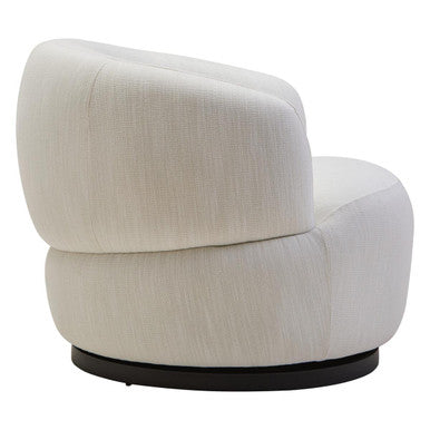 Bordo Textured Cream Curved Swivel Chair - Image 4