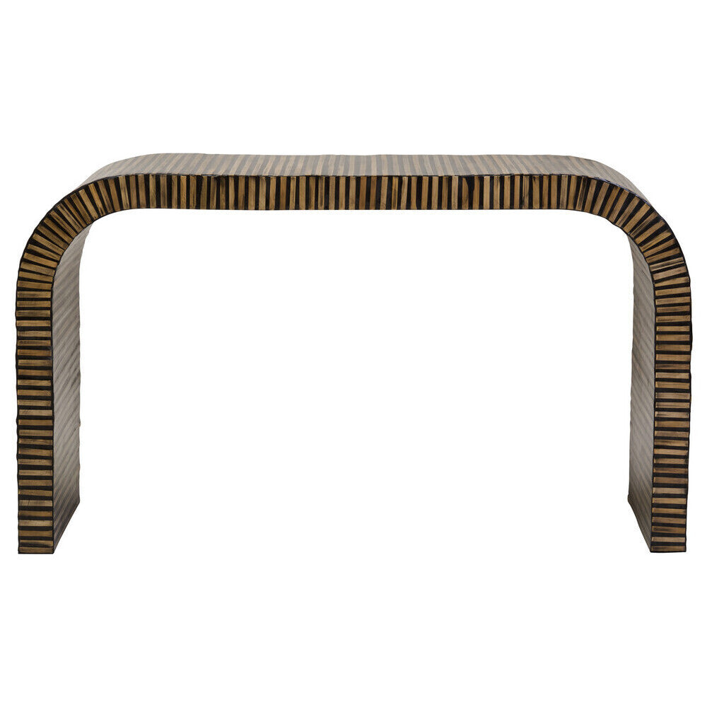 Bambusa Bamboo Inlay Curved Console Table - Image 2