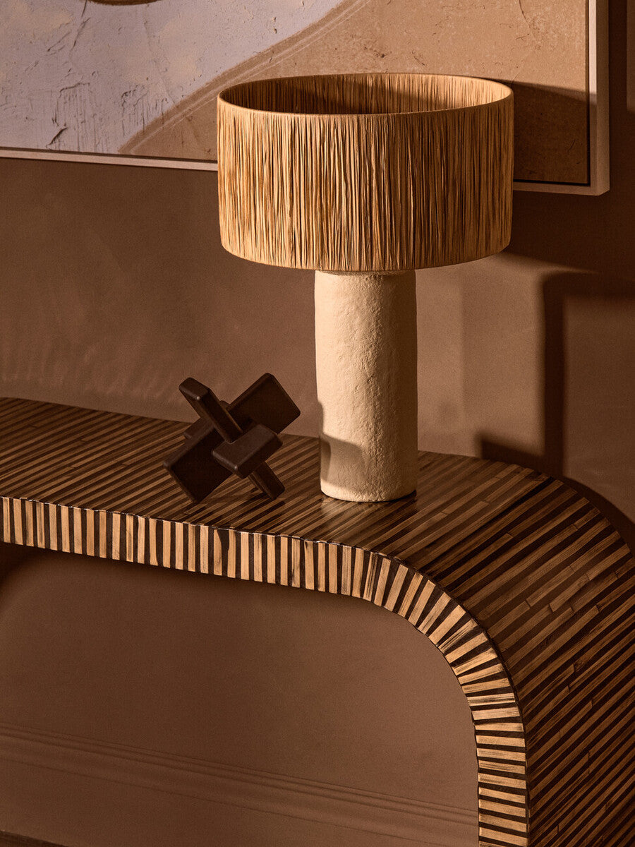 Bambusa Bamboo Inlay Curved Console Table - Image 8