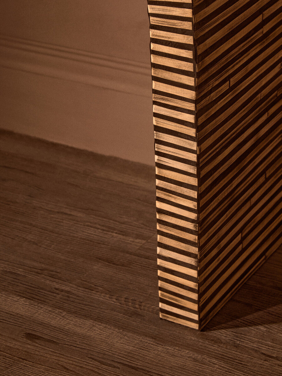 Bambusa Bamboo Inlay Curved Console Table - Image 9