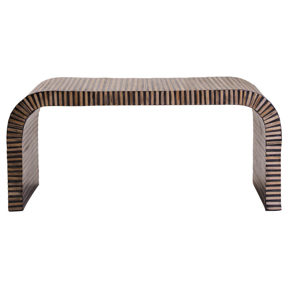 Wavy-patterned coffee table on a white background