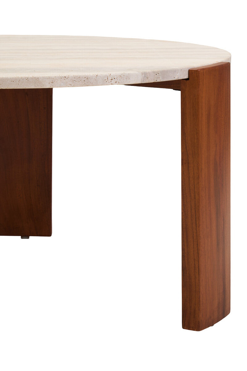 Palermo Round Travertine Top Large Coffee Table