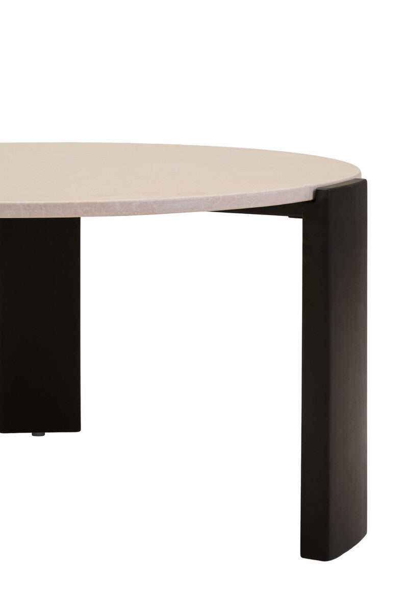 Palermo Round Cream Marble Top Large Coffee Table