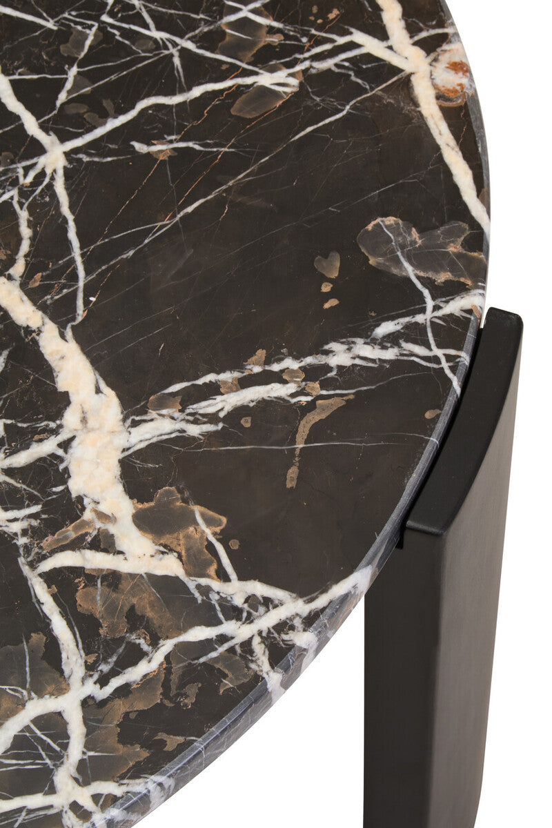 Palermo Round Black Marble Top Large Coffee Table