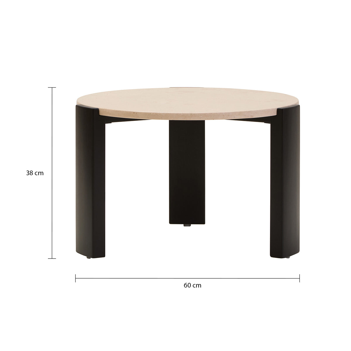 Palermo Round Cream Marble Top Small Coffee Table
