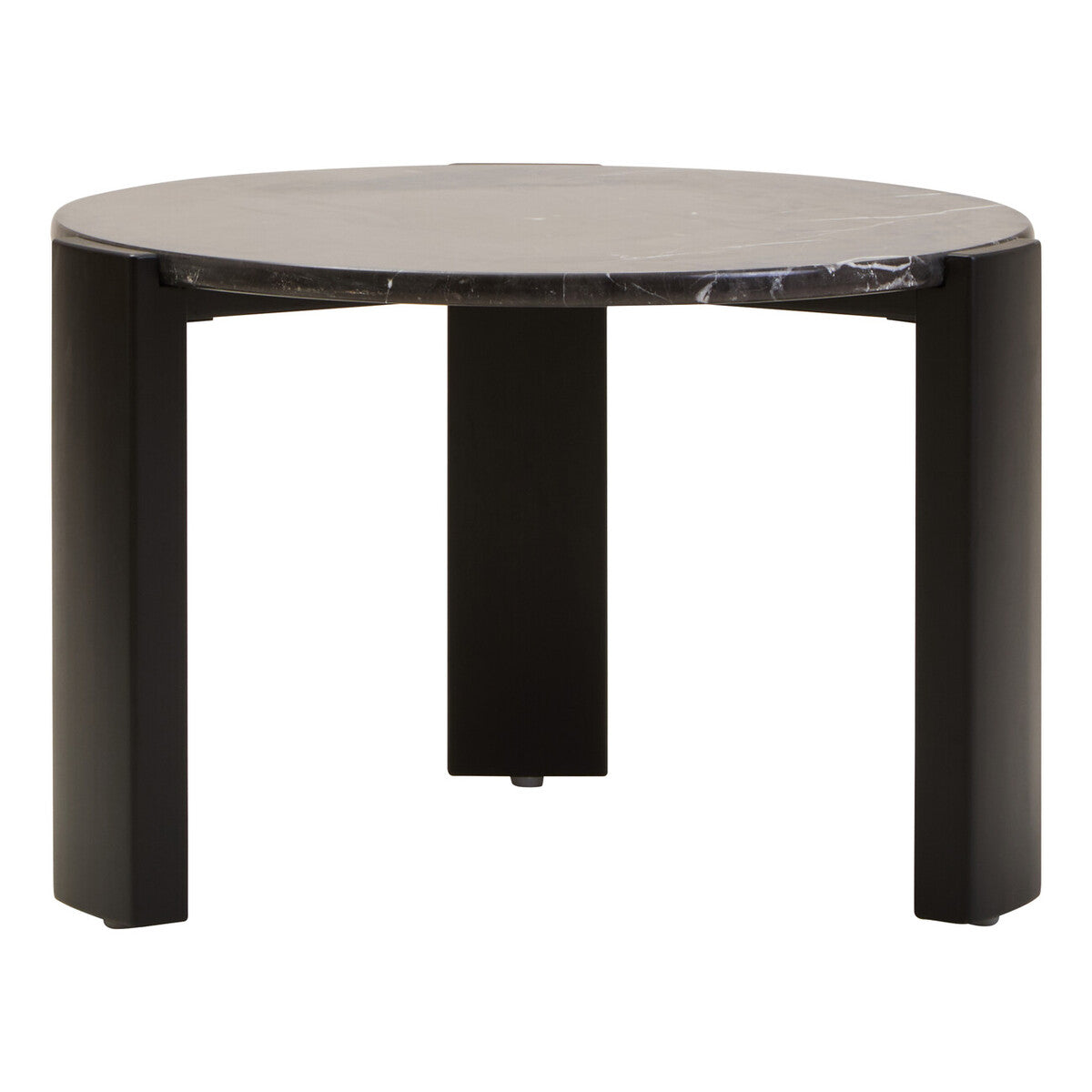 Palermo Round Black Marble Top Small Coffee Table - Image 1