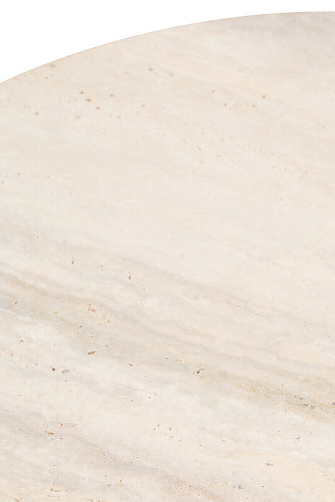 Palermo Travertine Top Round Side Table