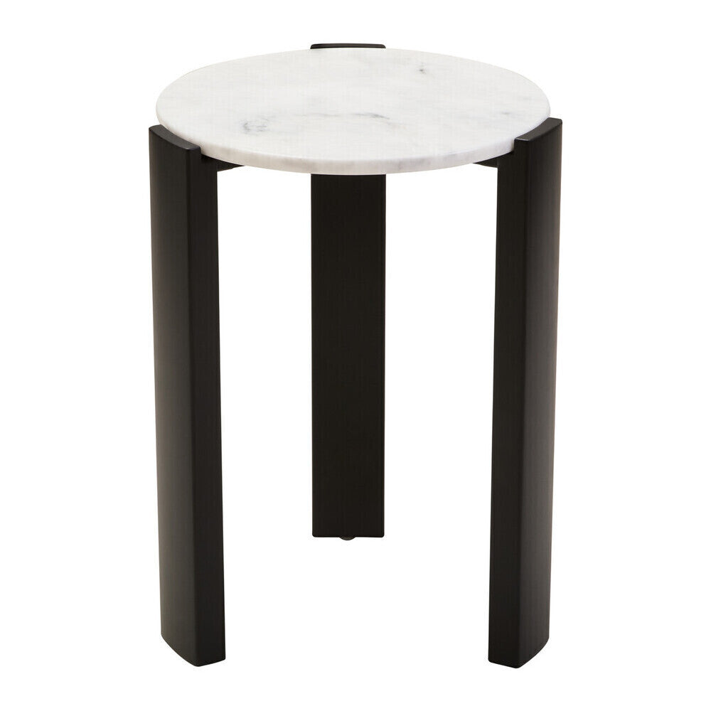 Palermo White Marble Top Round Side Table