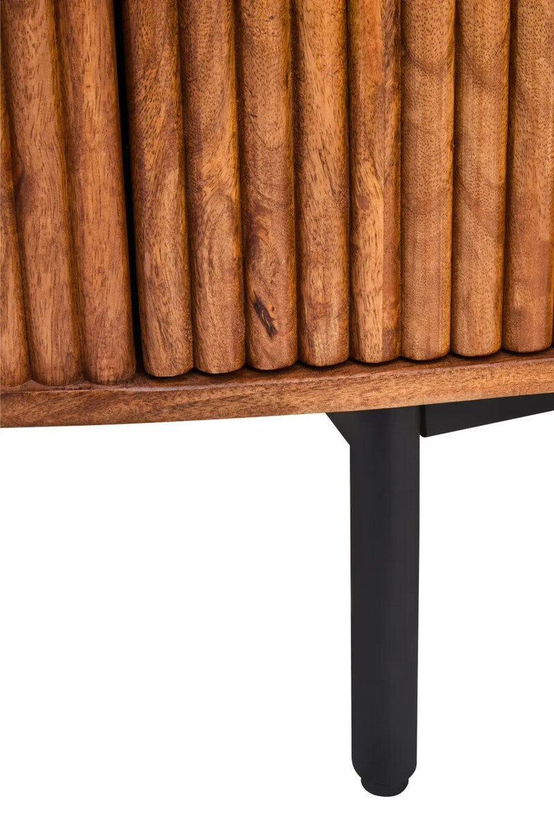 Torello Two Door Three Drawer Mango Wood Oval Sideboard