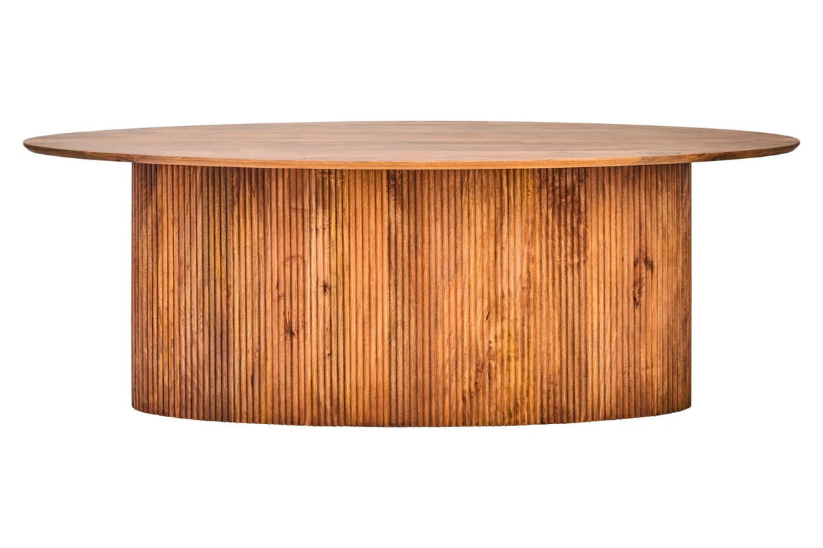 Solid Mango Wood Dining Table with Brown Finish, Torello