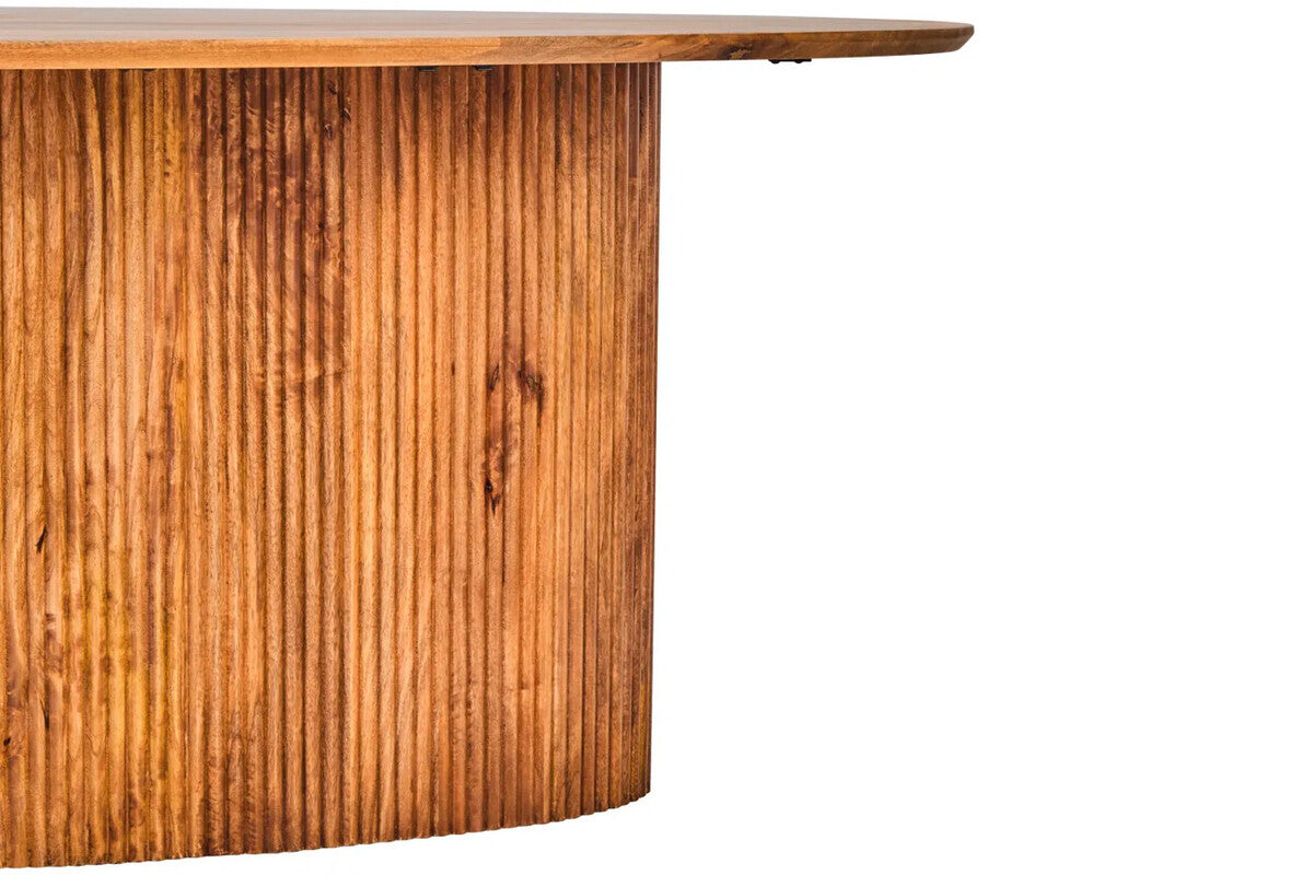 Solid Mango Wood Dining Table with Brown Finish, Torello