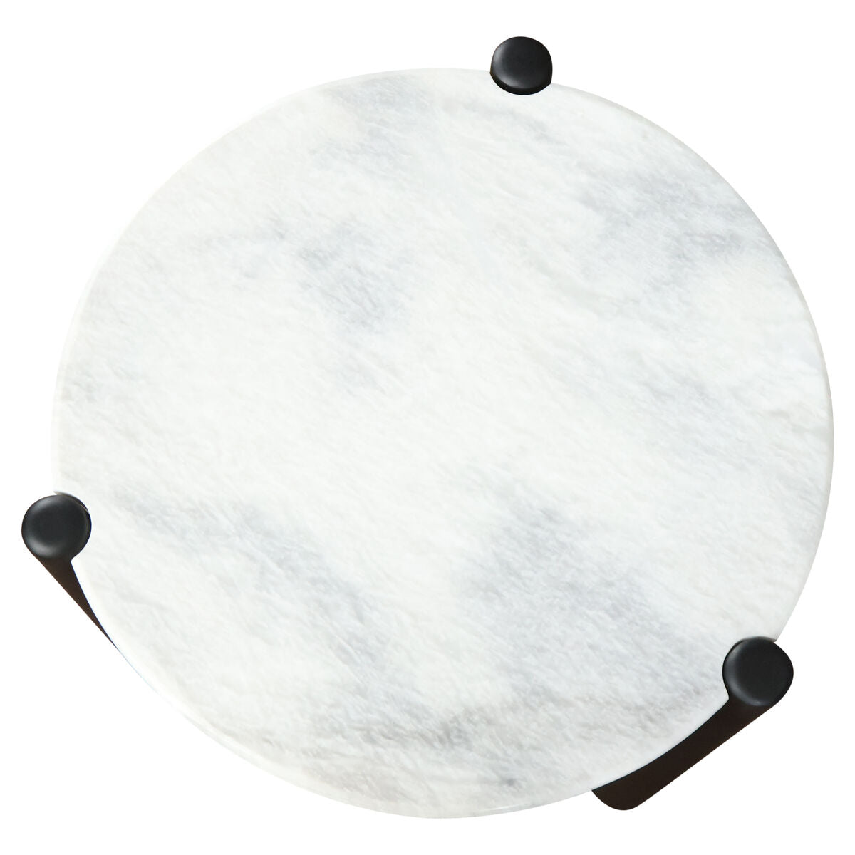 Mango Black Finish Wood White Marble Top Side Table | Wilbur