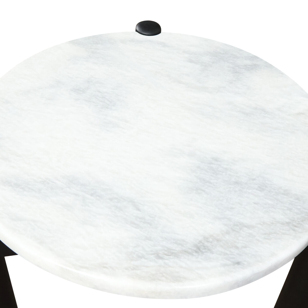 Mango Black Finish Wood White Marble Top Side Table | Wilbur