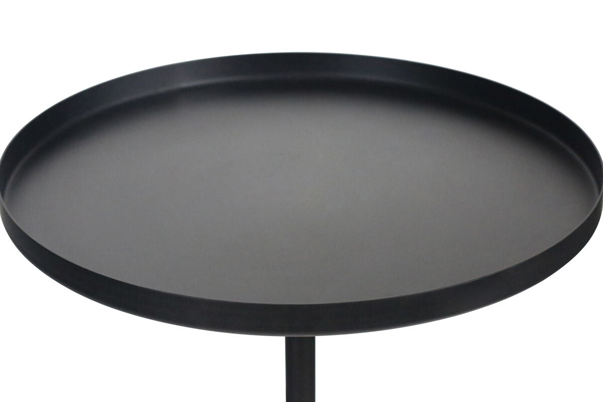 Metal Top Black and White Marble Base Side Table | Murcia